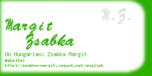 margit zsabka business card